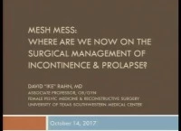 Thumbnail for Mesh Madness: Where Are We Now on the Surgical Management of Incontinence and Prolapse?