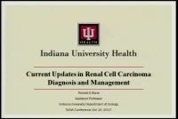 Thumbnail for Current Update in Renal Cell Carcinoma Diagnosis and Management