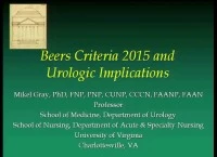 Thumbnail for Beers Criteria 2015 and Urologic Implications