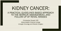Thumbnail for Kidney Cancer: A Practical Guidelines Based Approach to the Workup, Management, and Follow-up of Renal Masses
