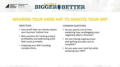 Thumbnail for Wearing Your Hard Hat to Analyze Your WIP