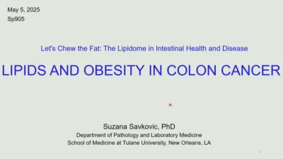Thumbnail for Let's Chew the Fat: The Lipidome in Intestinal Health and Disease