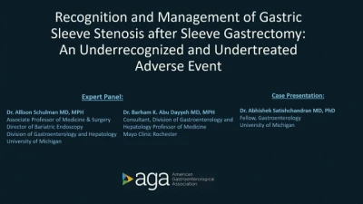 Thumbnail for AGA Endoscopic Approaches to Obesity: For Whom and When (L112)