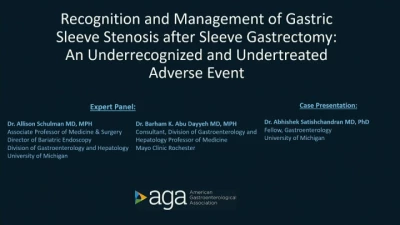 Thumbnail for AGA Endoscopic Approaches to Obesity: For Whom and When (L112)
