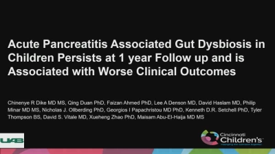 Thumbnail for Pediatric Gastroenterology (PG) Section Distinguished Abstract Plenary