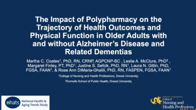 Thumbnail for The Impact of Polypharmacy on the Trajectory of Health Outcomes and Physical Function in Older Adults with and without Alzheimer’s Disease and Related Dementias