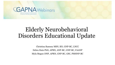 Thumbnail for Elderly Neurobehavioral Disorders Educational Update