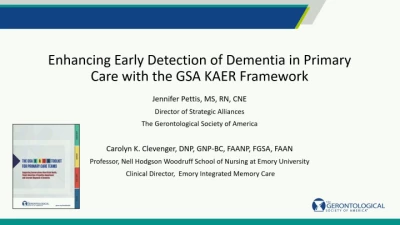 Thumbnail for Enhancing Early Detection of Dementia in Primary Care with the GSA KAER Framework