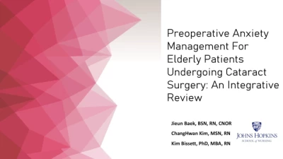 Thumbnail for Preoperative Anxiety Management for Elderly Patients Undergoing Cataract Surgery: An Integrative Review