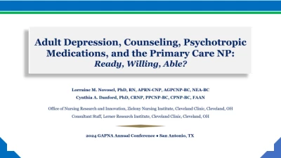 Thumbnail for Adult Depression, Counseling, Psychotropic Medications, and the Primary Care NP: Ready, Willing, Able?