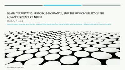Thumbnail for Death Certificates: History, Importance, and the Responsibility of the Advanced Practice Nurse
