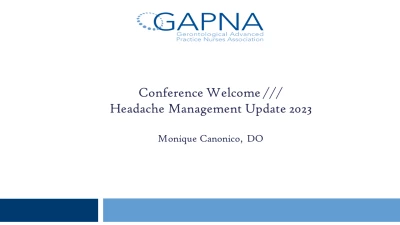 Thumbnail for Conference Welcome /// Headache Management Update 2023