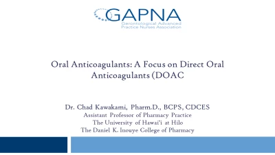 Thumbnail for Oral Anticoagulants