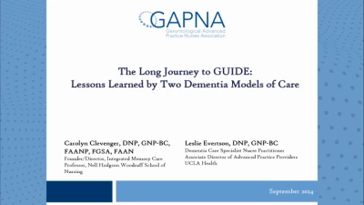 Thumbnail for The Long Journey to GUIDE: Lessons Learned by Two Dementia Models of Care
