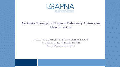 Thumbnail for Antibiotic Therapy for Common Pulmonary, Urinary, and Skin Infections