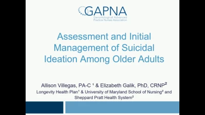 Thumbnail for Assessment and Initial Management of Suicidal Ideation Among Older Adults