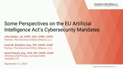 Thumbnail for P13 Some Perspectives on the EU Artificial Intelligence Act’s Cybersecurity Mandates