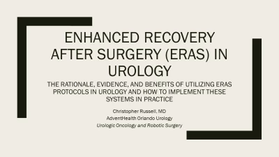 Thumbnail for Enhanced Recovery After Surgery (ERAS) Protocols for Common Urologic Procedures